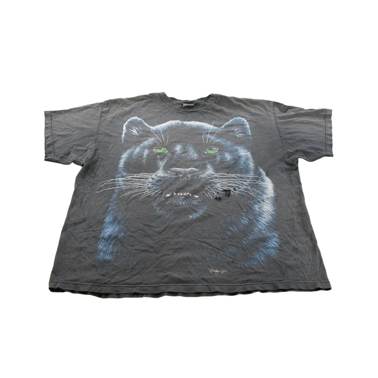 Vintage 1990s Bobby G's Black Panther Graphic T-Shirt Men's 2XL from propervintagecanada