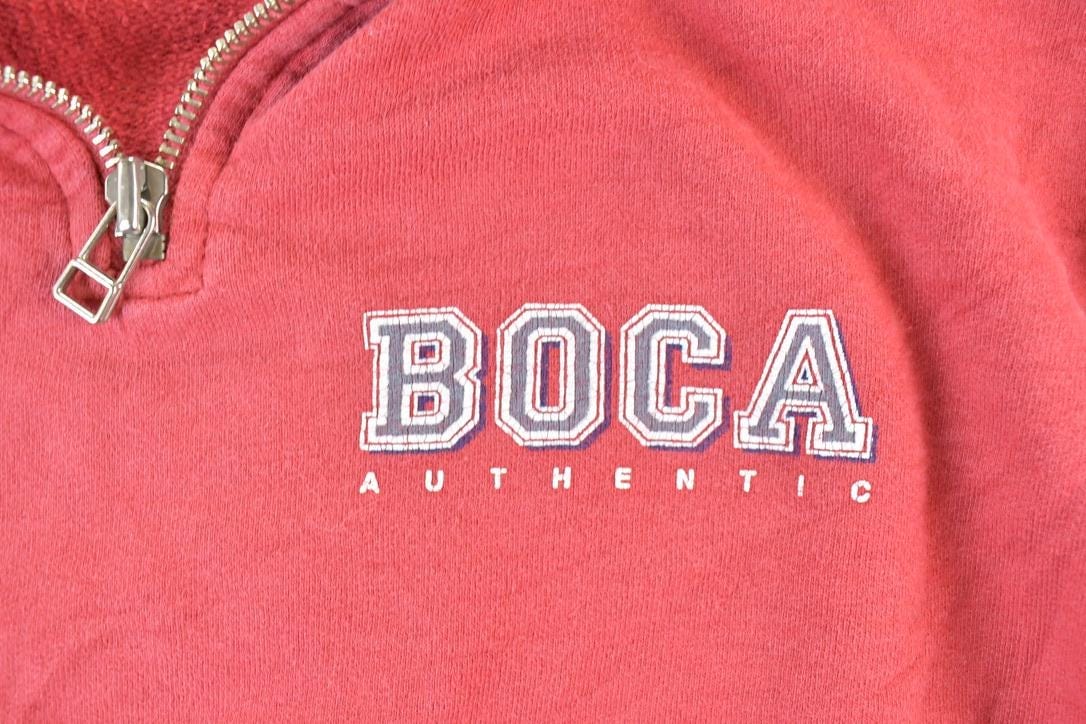 Vintage 1990s Boca Authentic 100% Cotton Graphic Full Zip Hoodie Men's Large from propervintagecanada