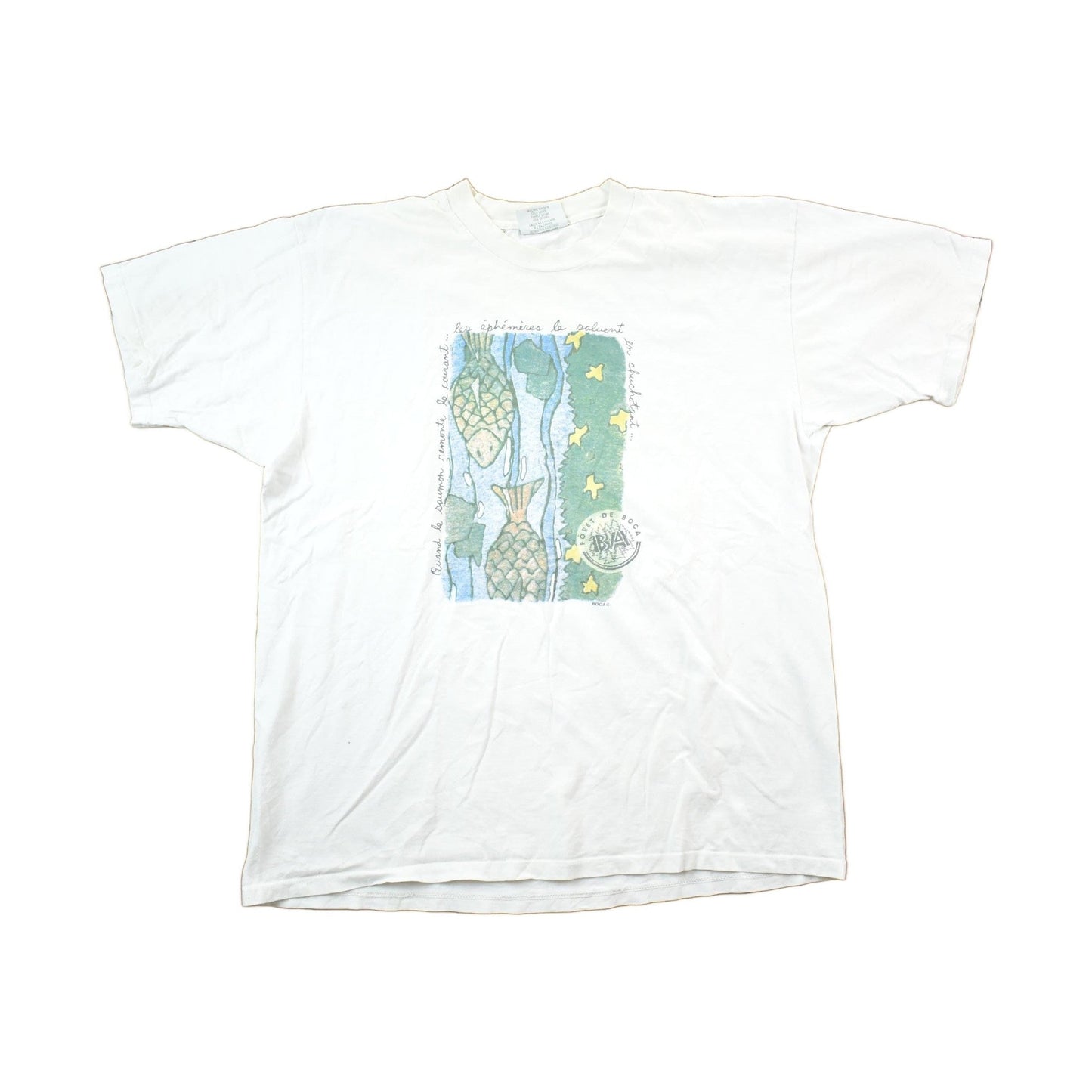 Vintage 1990s Boca River Fish Theme Graphic T-Shirt Men's XL from propervintagecanada