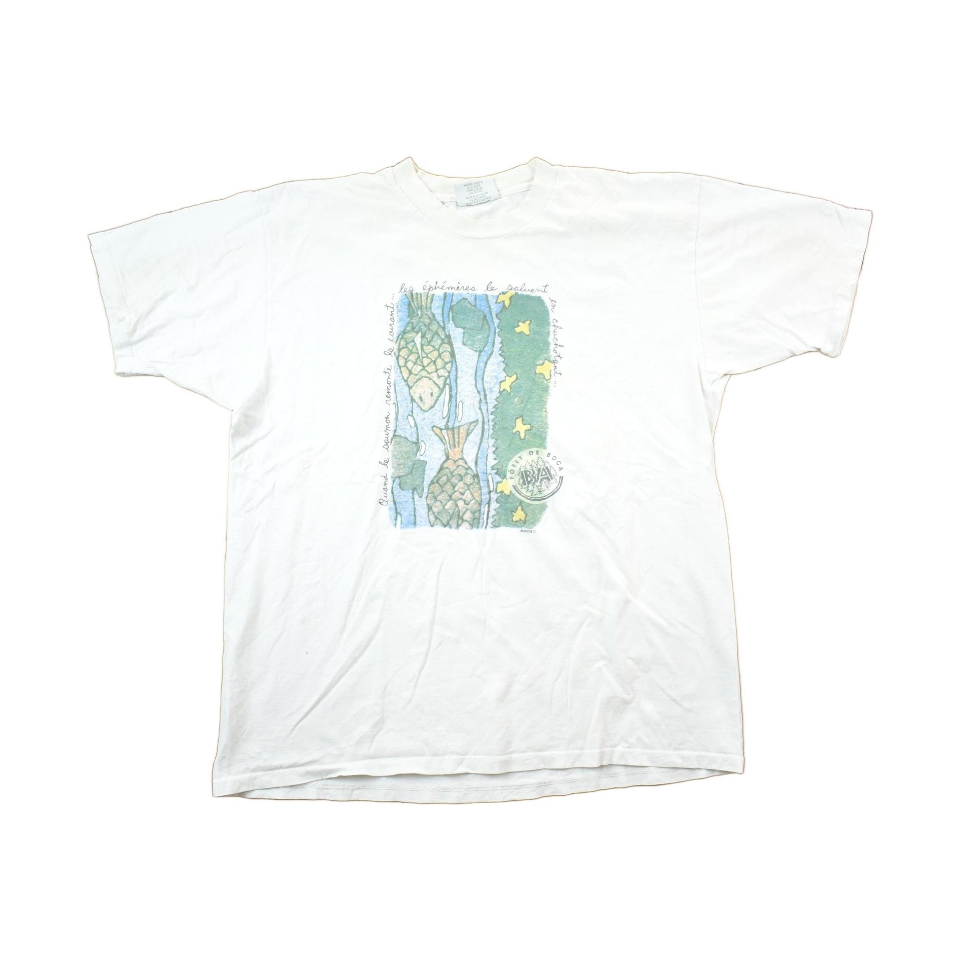 Vintage 1990s Boca River Fish Theme Graphic T-Shirt Men's XL from propervintagecanada