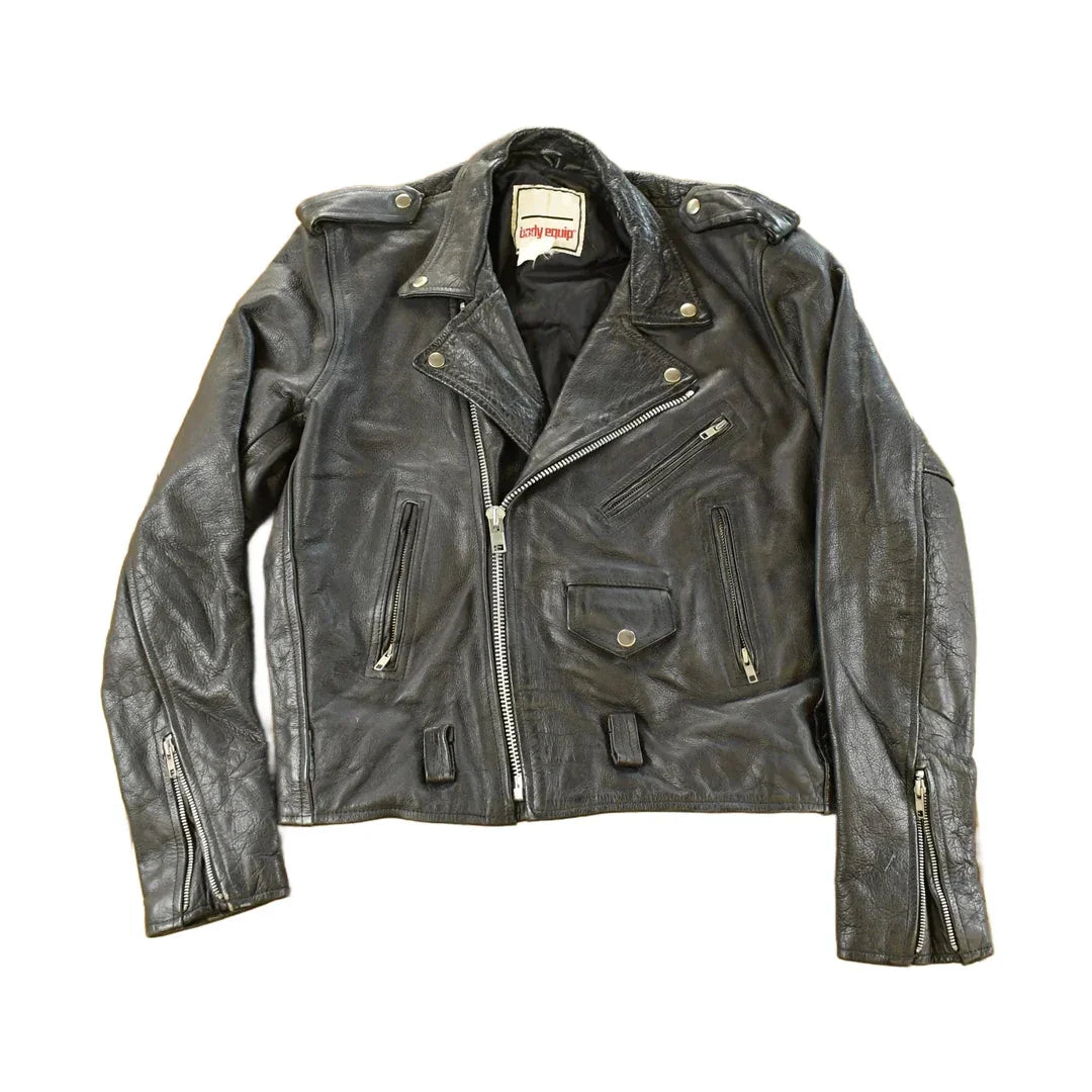 Vintage 1990s Body Equip. Leather Biker Jacket Men's Medium from propervintagecanada