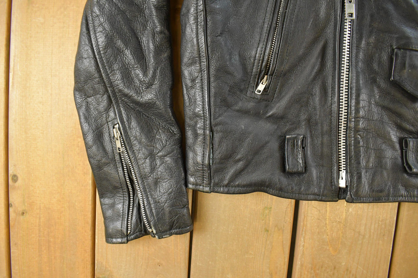 Vintage 1990s Body Equip. Leather Biker Jacket Men's Medium from propervintagecanada