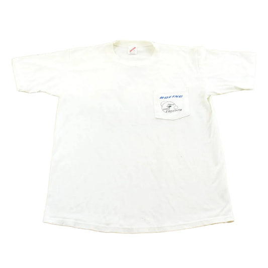 Vintage 1990s Boeing Nasa Space Station Graphic T Shirt Mens L from propervintagecanada