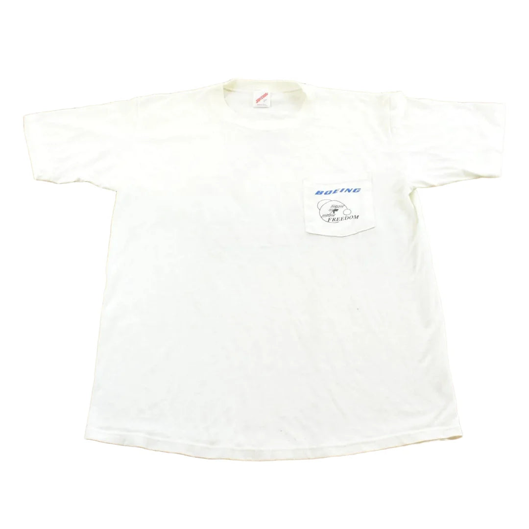 Vintage 1990s Boeing Nasa Space Station Graphic T Shirt Mens L from propervintagecanada