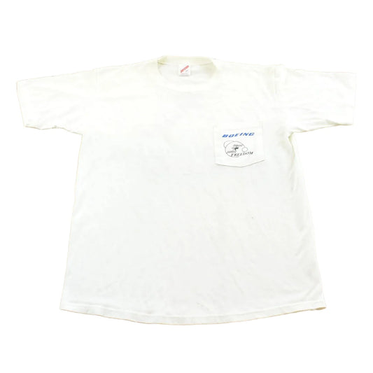 Vintage 1990s Boeing Nasa Space Station Graphic T Shirt Mens L from propervintagecanada