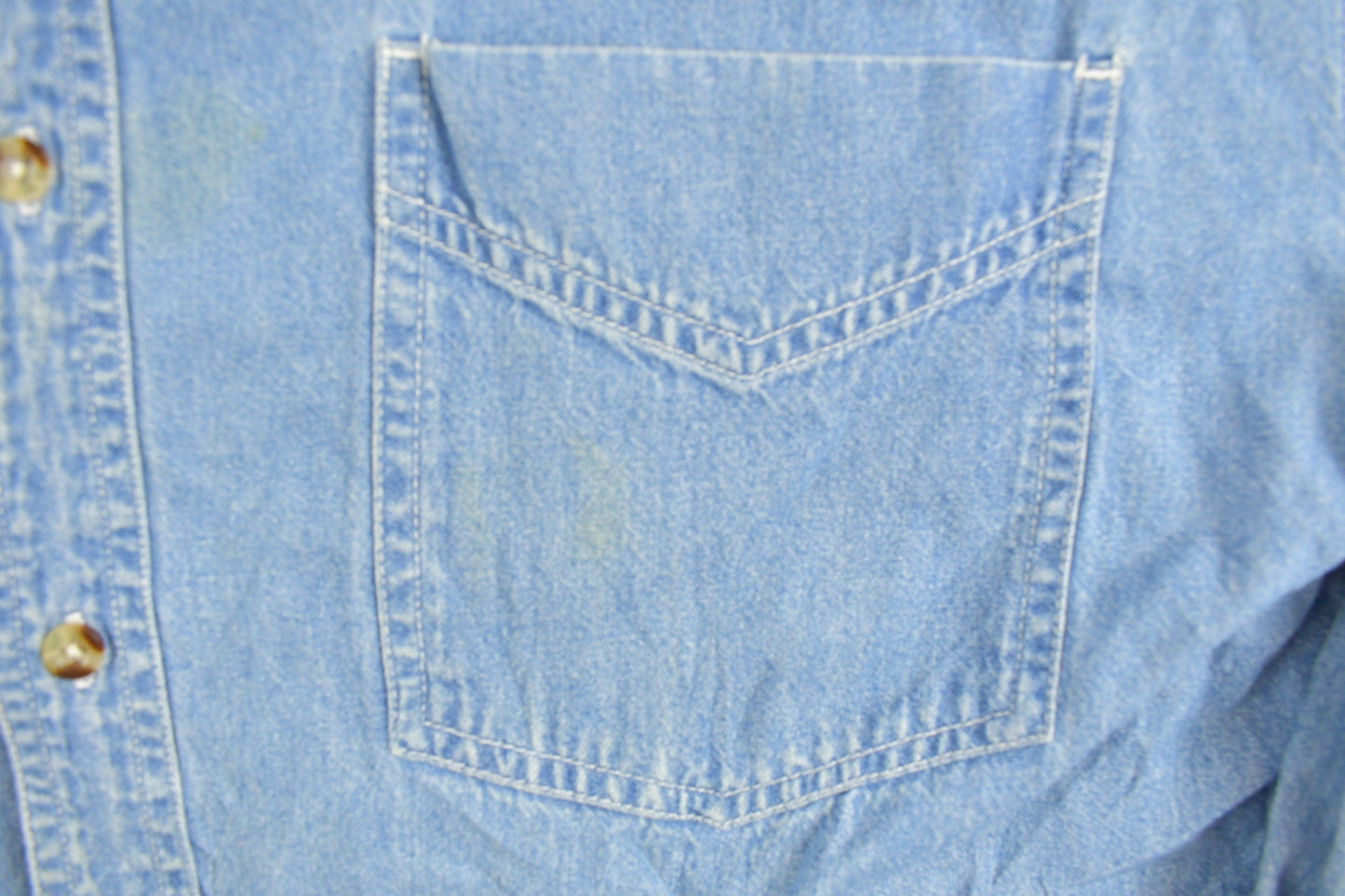 Vintage 1990s Bogari Denim Button Up Shirt Men's Large from propervintagecanada