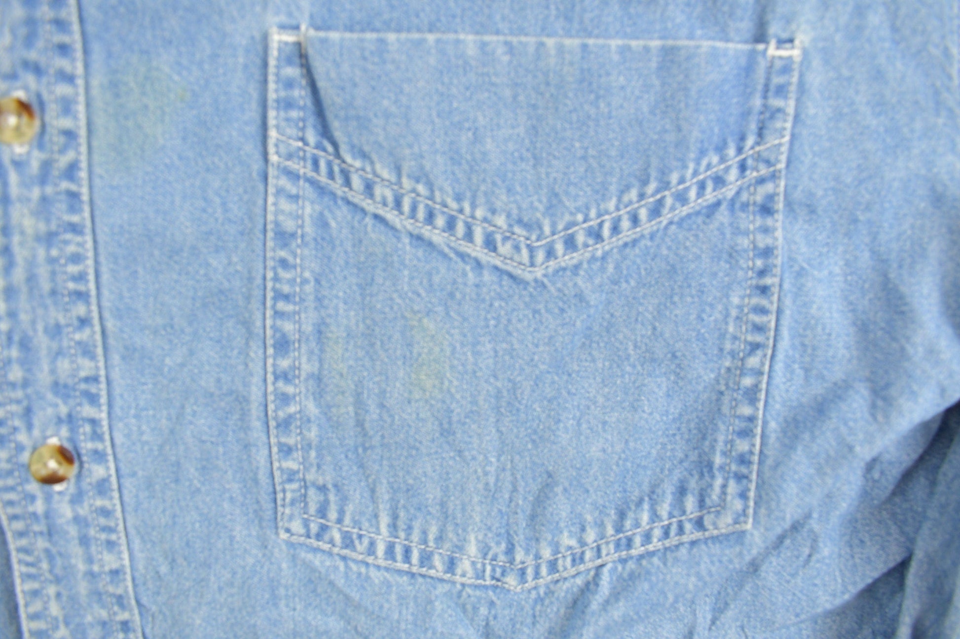 Vintage 1990s Bogari Denim Button Up Shirt Men's Large from propervintagecanada