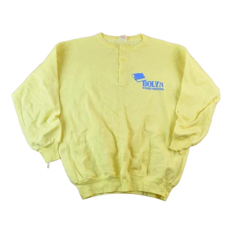 Vintage 1990s Bolyn Screen Printing Crewneck Sweatshirt Men's XL from propervintagecanada
