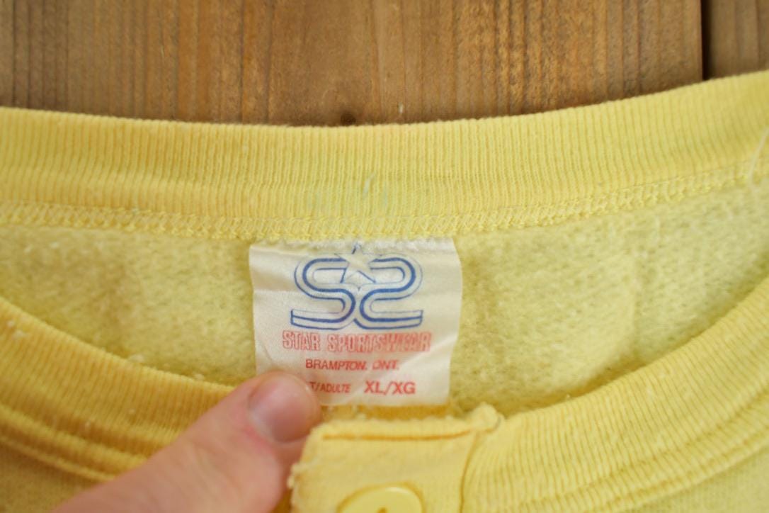 Vintage 1990s Bolyn Screen Printing Crewneck Sweatshirt Men's XL from propervintagecanada