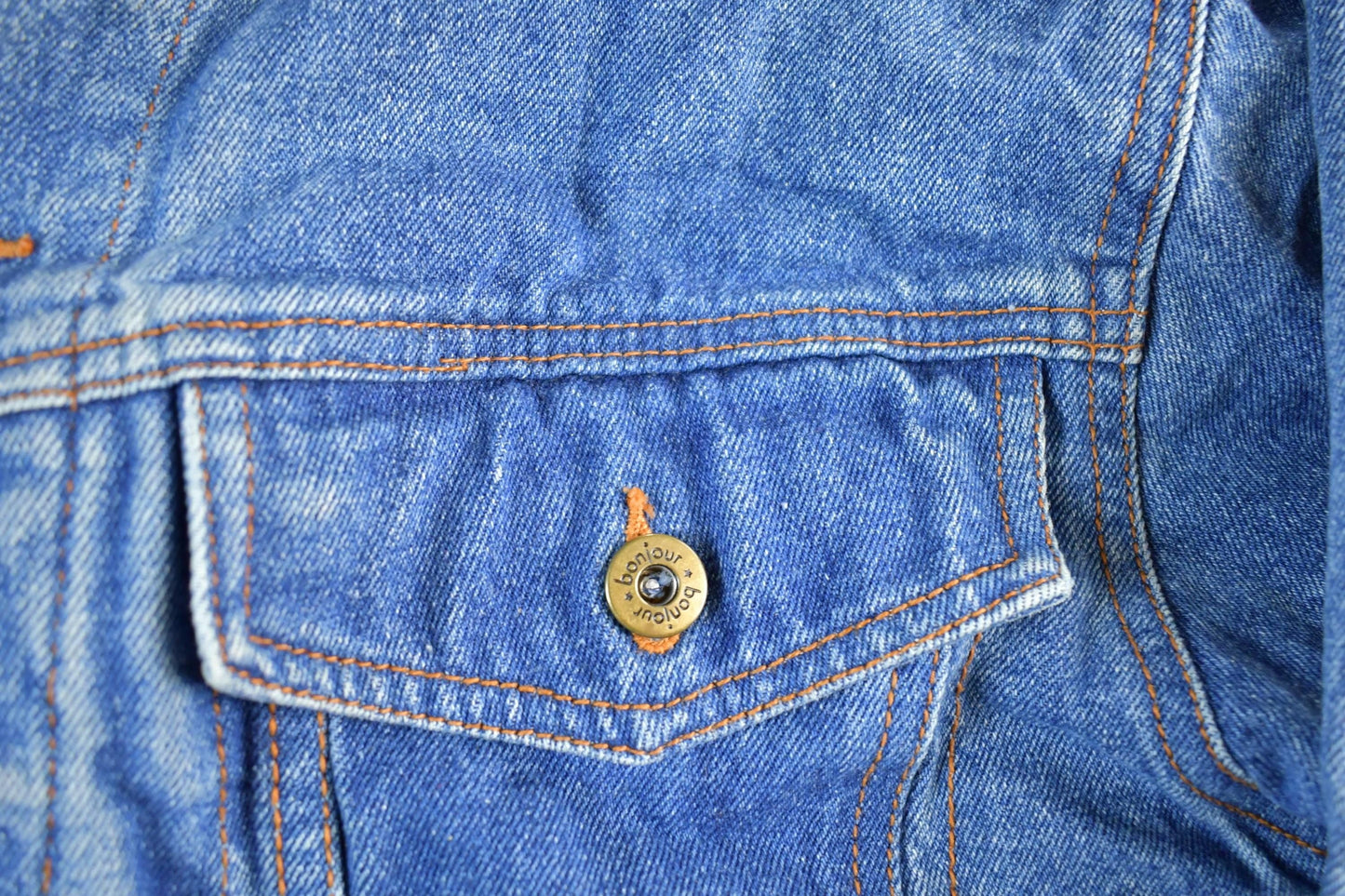 Vintage 1990s Bon Jour Denim Jean Trucker Jacket Men's Medium from propervintagecanada