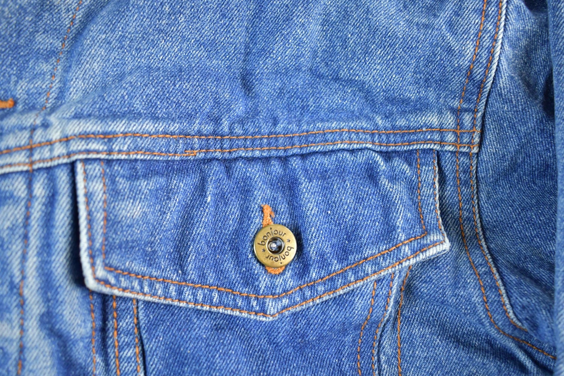 Vintage 1990s Bon Jour Denim Jean Trucker Jacket Men's Medium from propervintagecanada