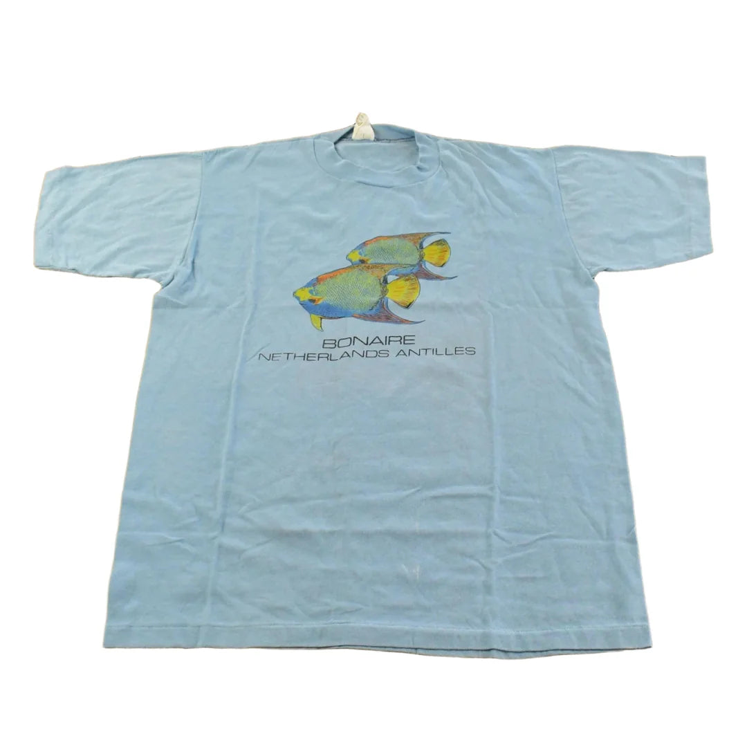Vintage 1990s Bonaire Angel Fish Souvenir T-Shirt Mens L from propervintagecanada