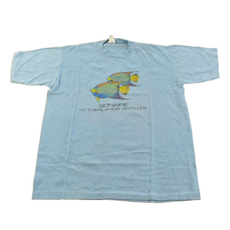 Vintage 1990s Bonaire Angel Fish Souvenir T-Shirt Mens L from propervintagecanada
