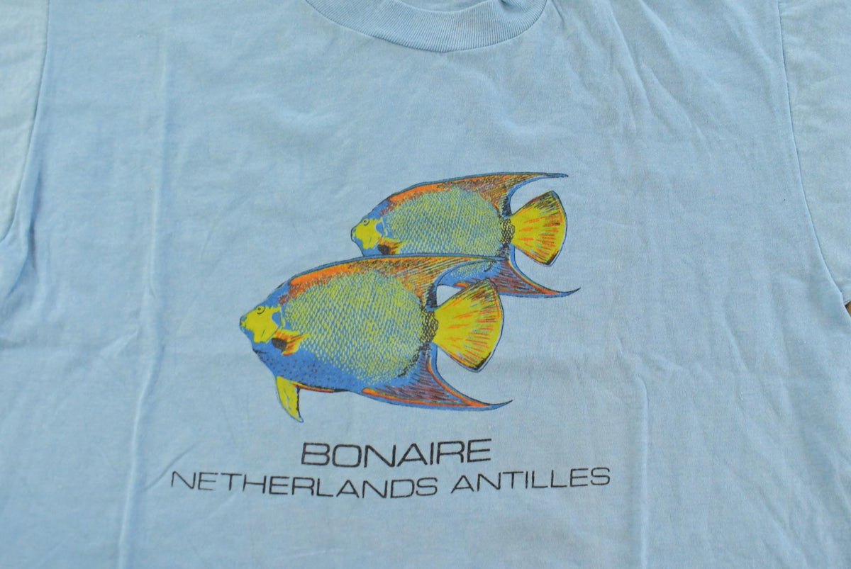 Vintage 1990s Bonaire Angel Fish Souvenir T-Shirt Mens L from propervintagecanada