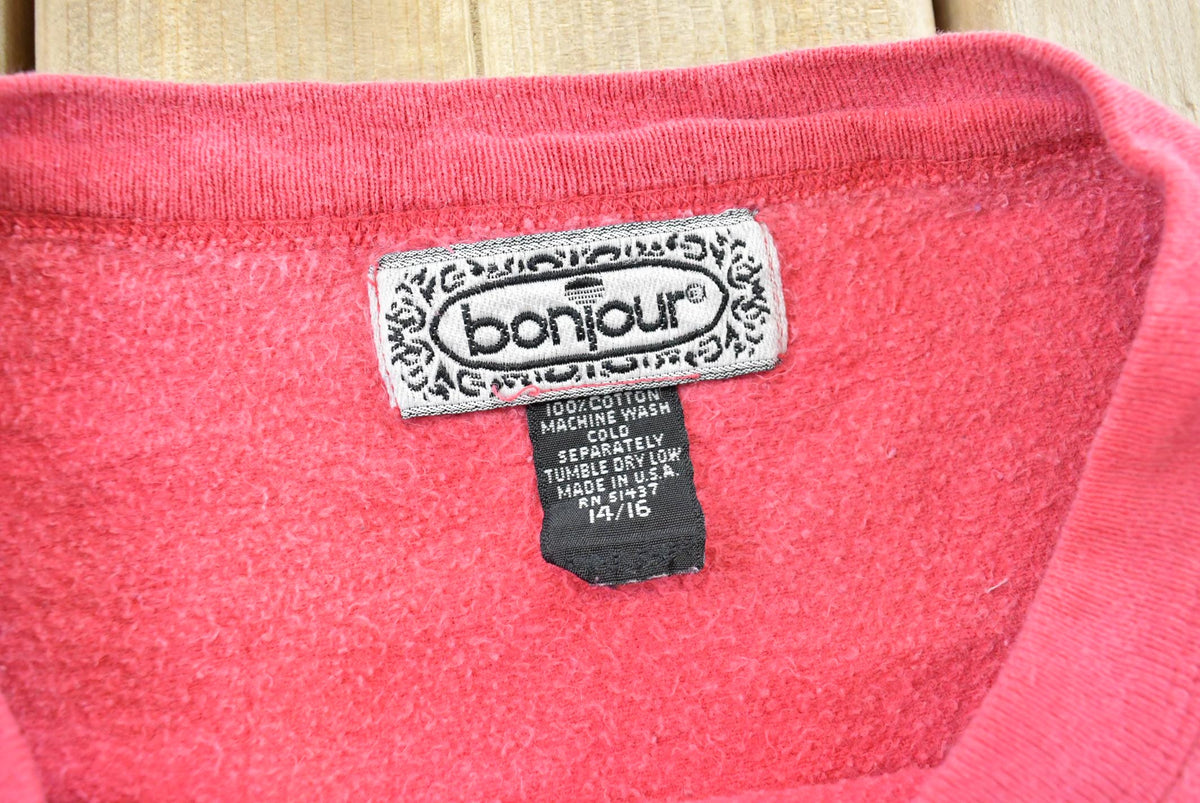 Vintage 1990s Bonjour Crewneck Sweatshirt Men's L from propervintagecanada