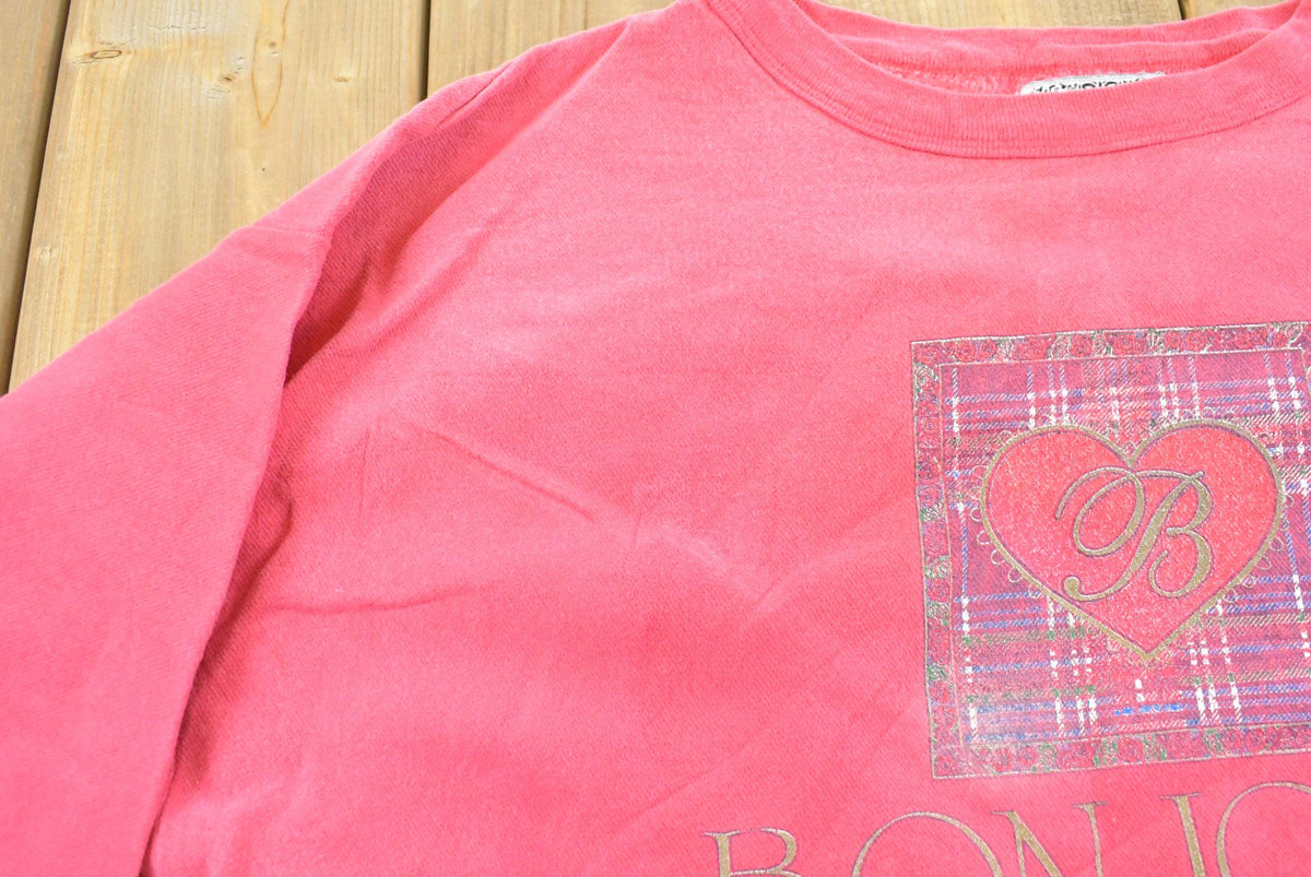 Vintage 1990s Bonjour Crewneck Sweatshirt Men's L from propervintagecanada