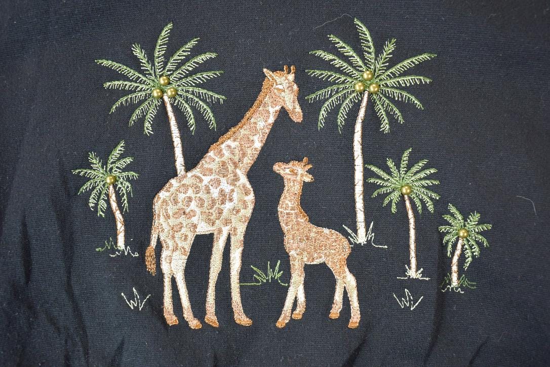 Vintage 1990s Bonworth Double Collar Giraffe Africa Crewneck Men's Medium from propervintagecanada
