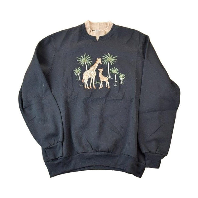 Vintage 1990s Bonworth Double Collar Giraffe Africa Crewneck Men's Medium from propervintagecanada