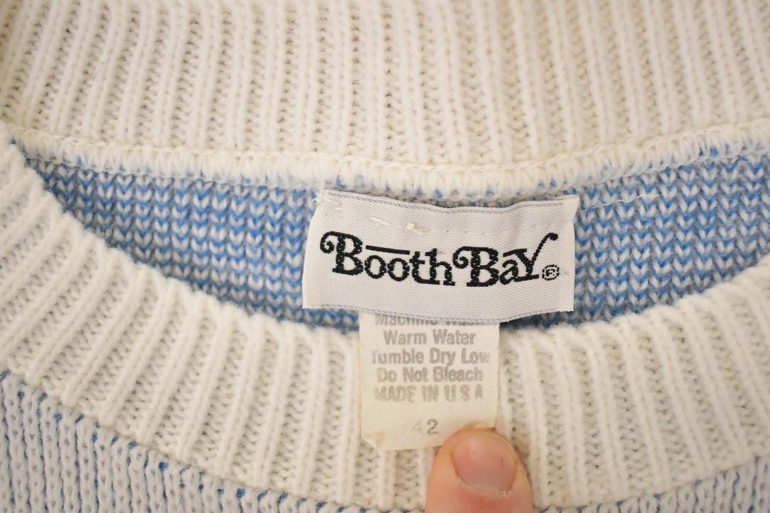 Vintage 1990s Boothbay Knit Crewneck Sweater Women's XL / Made In USA / 90s Knitted Sweatshirt / Vintage Preppy Knits from propervintagecanada