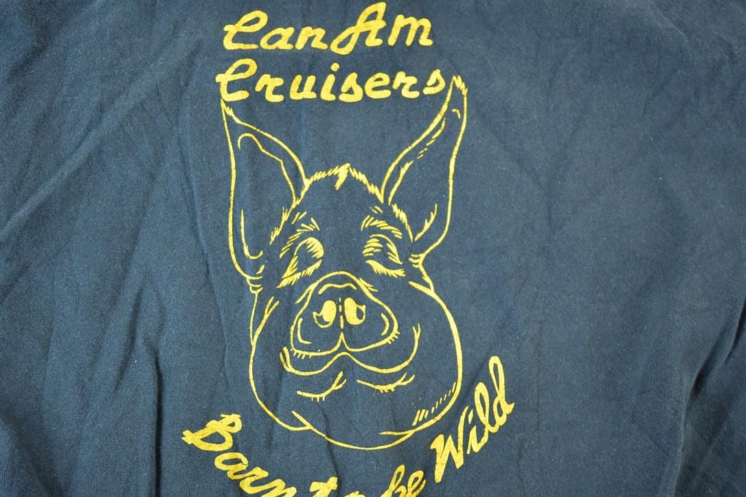 Vintage 1990s Born To Be Wild Can Am Cruisers Souvenir Single Stitch Graphic Print T-Shirt Made In USA Men's Large from propervintagecanada