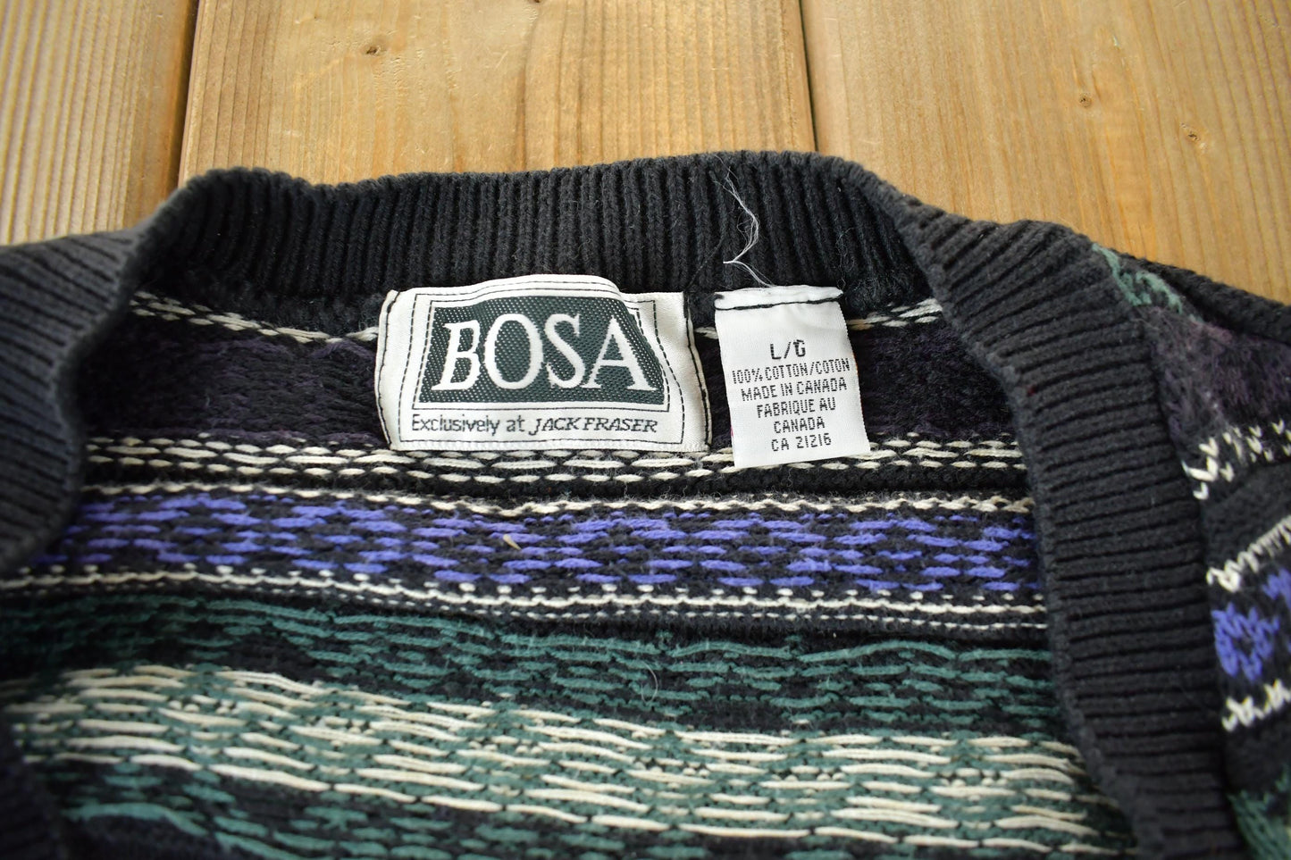 Vintage 1990s Bosa Knit Cardigan Sweater Men's Large from propervintagecanada