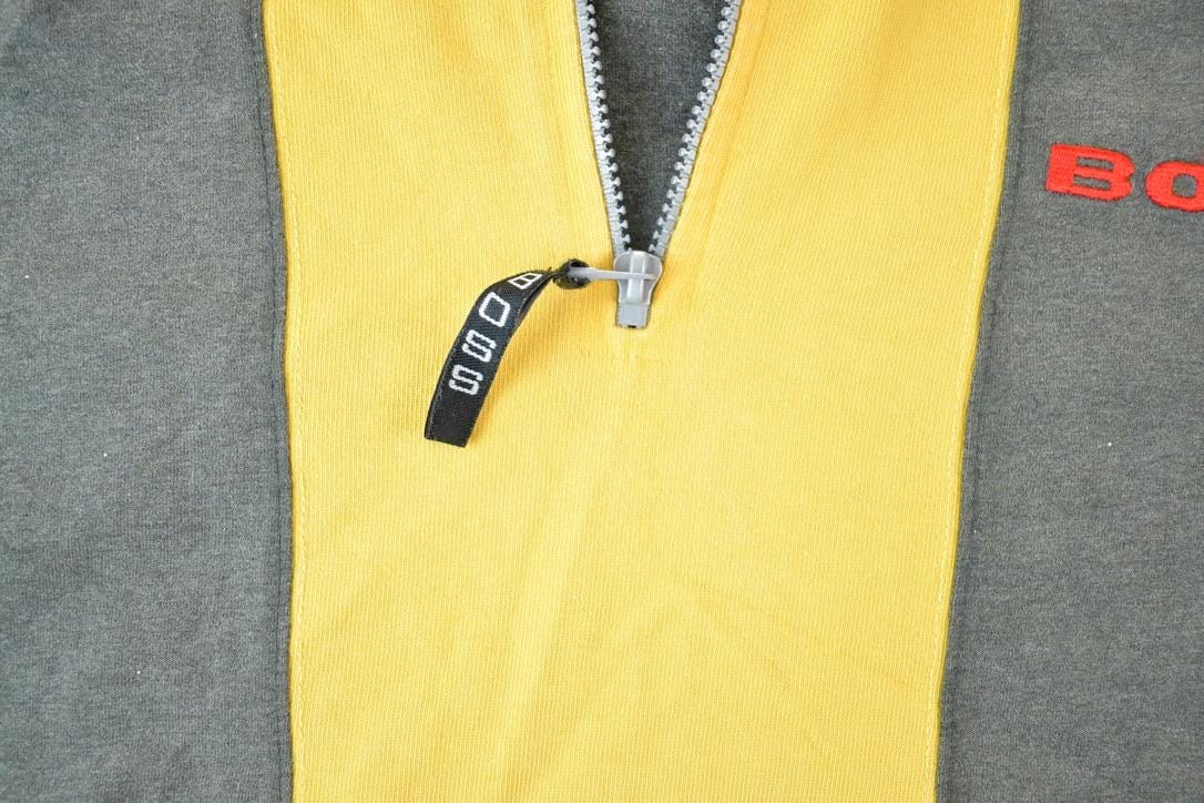 Vintage 1990s Boss Zip Up Polo Style Colour Block Shirt Men's XL from propervintagecanada