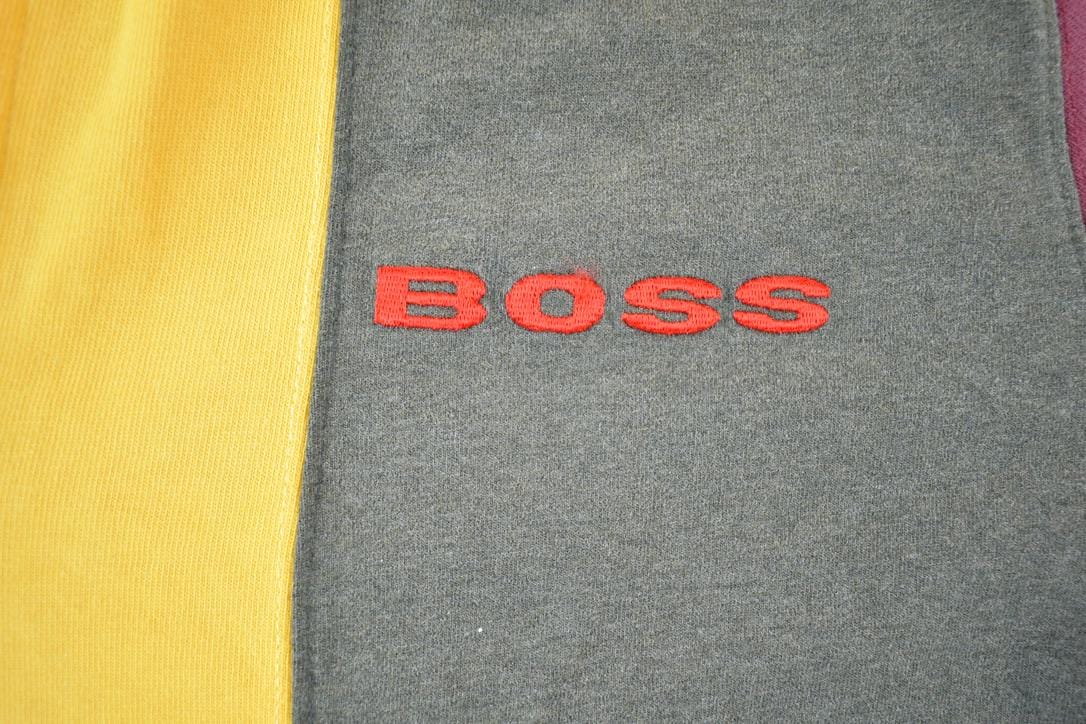 Vintage 1990s Boss Zip Up Polo Style Colour Block Shirt Men's XL from propervintagecanada