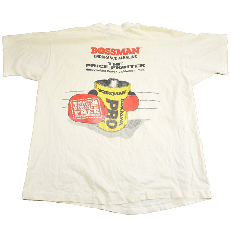 Vintage 1990s Bossman Battery Graphic T Shirt Men's XL from propervintagecanada