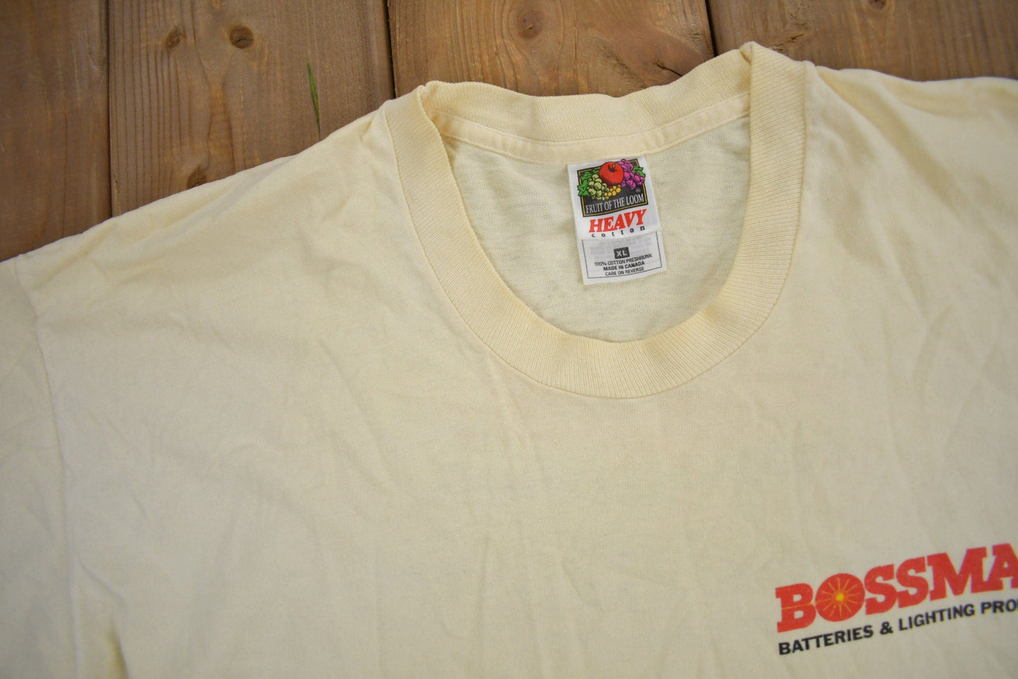Vintage 1990s Bossman Battery Graphic T Shirt Men's XL from propervintagecanada