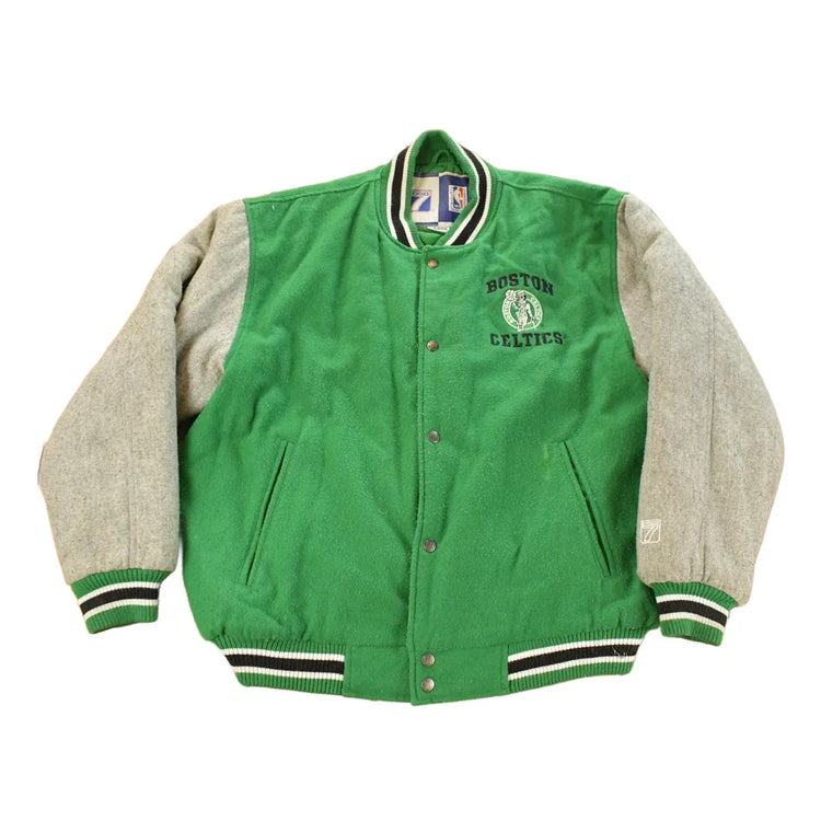 Vintage 1990s Boston Celtics NBA Basketball Embroidered Wool Varsity Jacket Men's Large / Bomber Coat/ Sportswear / Logo 7 from propervintagecanada