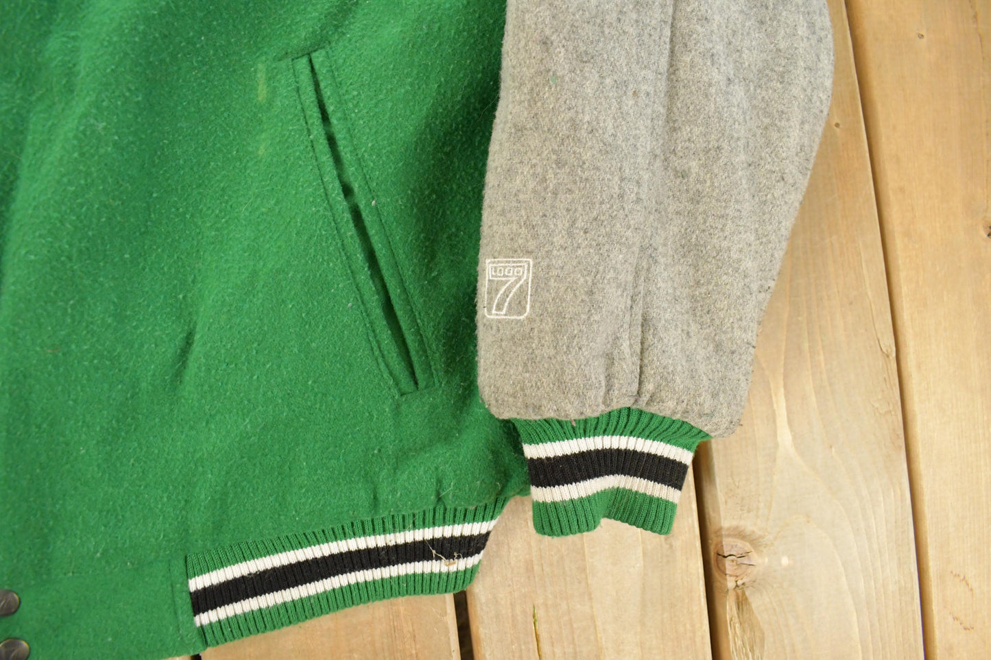 Vintage 1990s Boston Celtics NBA Basketball Embroidered Wool Varsity Jacket Men's Large / Bomber Coat/ Sportswear / Logo 7 from propervintagecanada