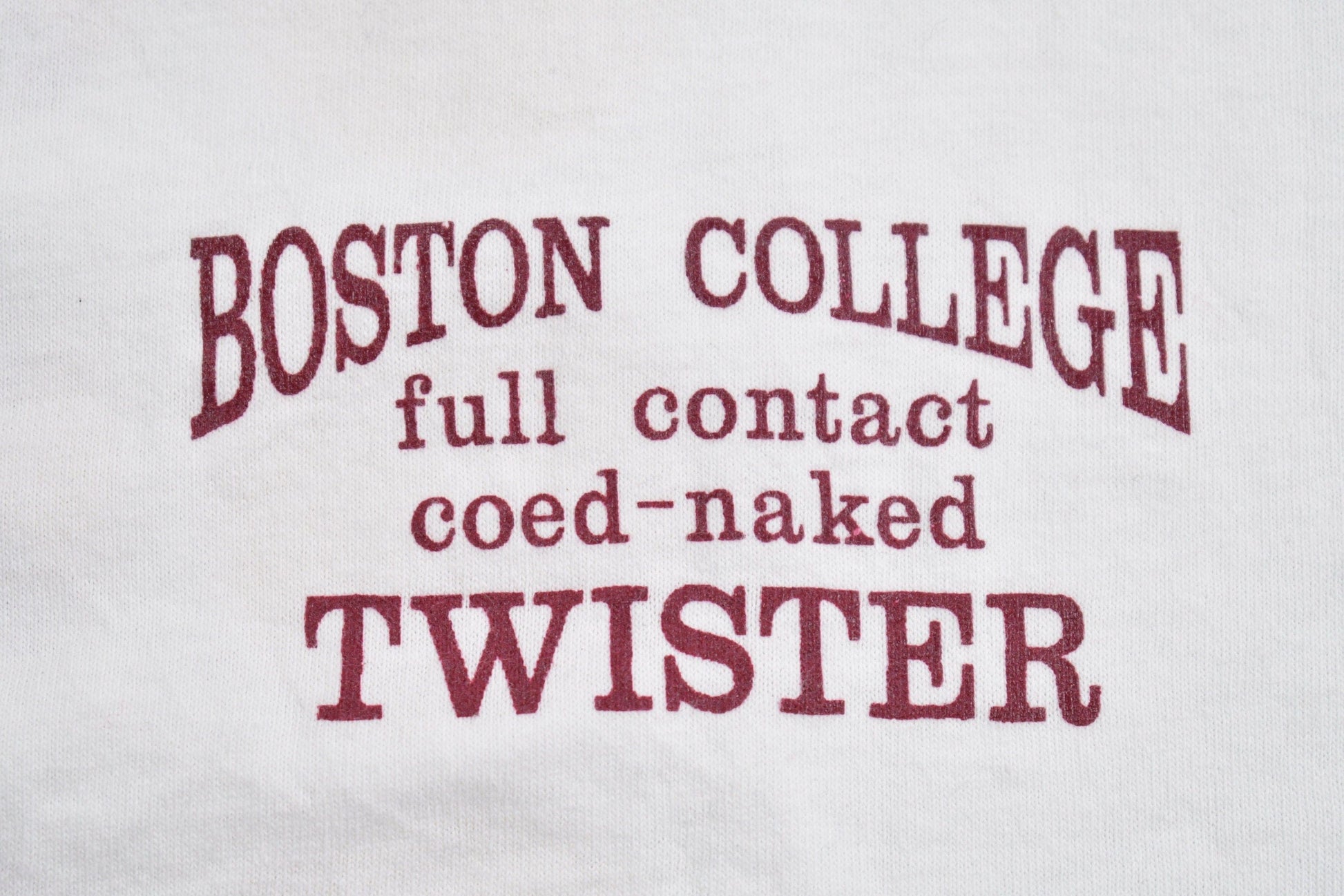 Vintage 1990s Boston College Parody Naked Twister Graphic T Shirt Men's XL from propervintagecanada