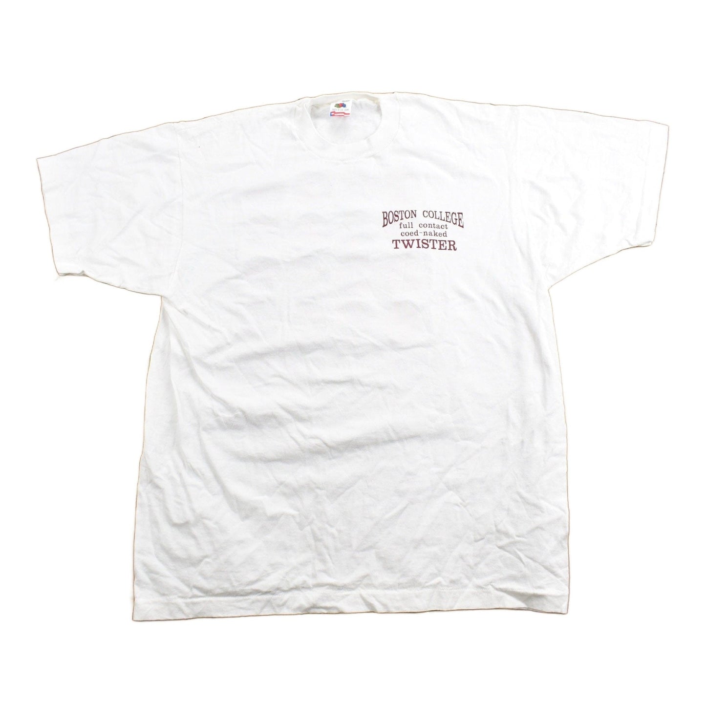 Vintage 1990s Boston College Parody Naked Twister Graphic T Shirt Men's XL from propervintagecanada