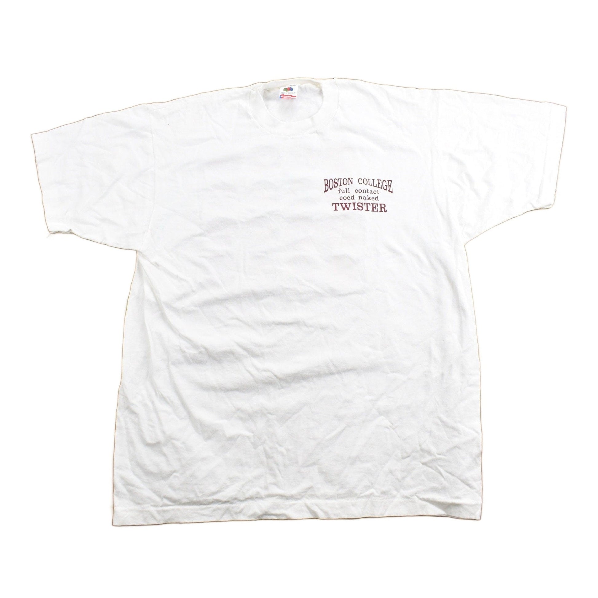 Vintage 1990s Boston College Parody Naked Twister Graphic T Shirt Men's XL from propervintagecanada