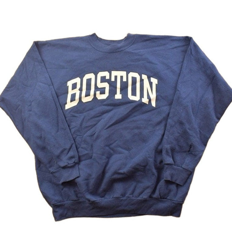 Vintage 1990s Boston Collegiate Crewneck Men's Large from propervintagecanada