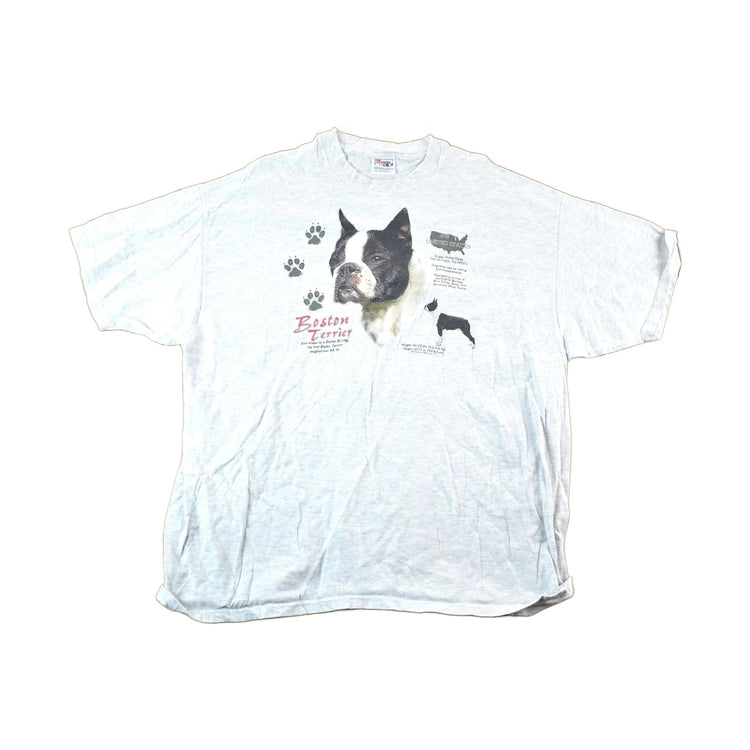 Vintage 1990s Boston Terrier Biography Outdoorsman T-Shirt Mens XL from propervintagecanada