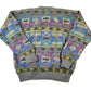 Vintage 1990s Boston Traders 100% Wool Knit Abstract Pattern Crewneck Sweater Men's XL from propervintagecanada