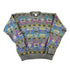Vintage 1990s Boston Traders 100% Wool Knit Abstract Pattern Crewneck Sweater Men&