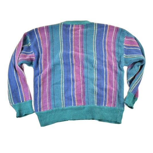 Vintage 1990s Boston Traders Knit Abstract Pattern Crewneck Sweater Mens M from propervintagecanada