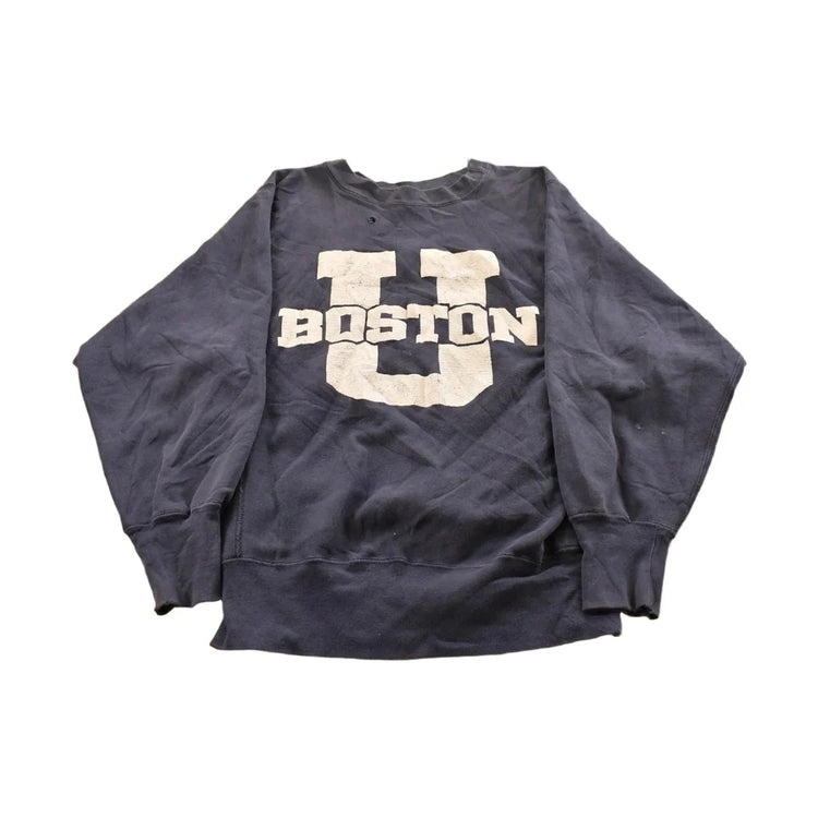 Vintage 1990s Boston University Champion Reverse Weave Crewneck Sweatshirt Men's Medium from propervintagecanada