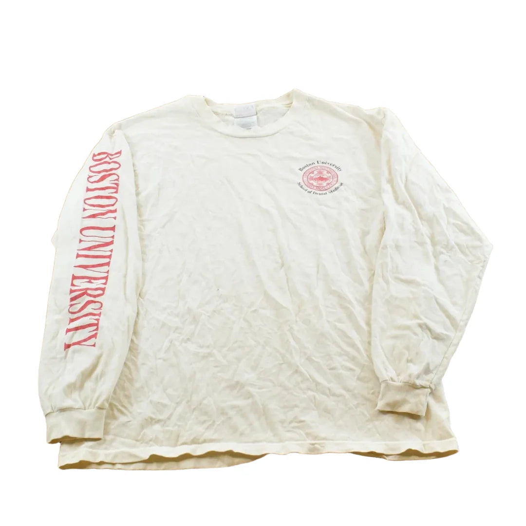 Vintage 1990s Boston University School of Dental Medicine Long Sleeve T-Shirt Men's L / Hanes Beefy / Collegiate / 90s Streetwear from propervintagecanada