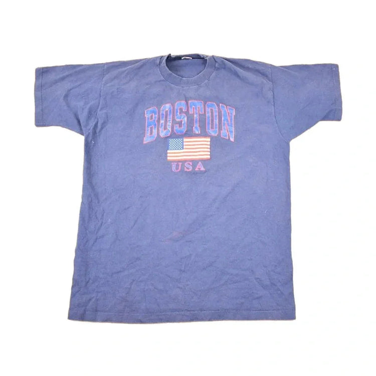 Vintage 1990s Boston USA Souvenir Travel T-Shirt Men's L from propervintagecanada