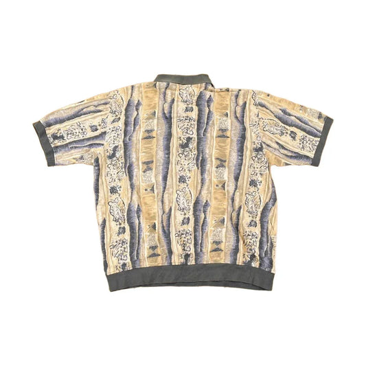 Vintage 1990s Boulevard Club Abstract Button Up Shirt Men's XL / Funky Crazy Pattern / Preppy Style / Boxy Fit from propervintagecanada