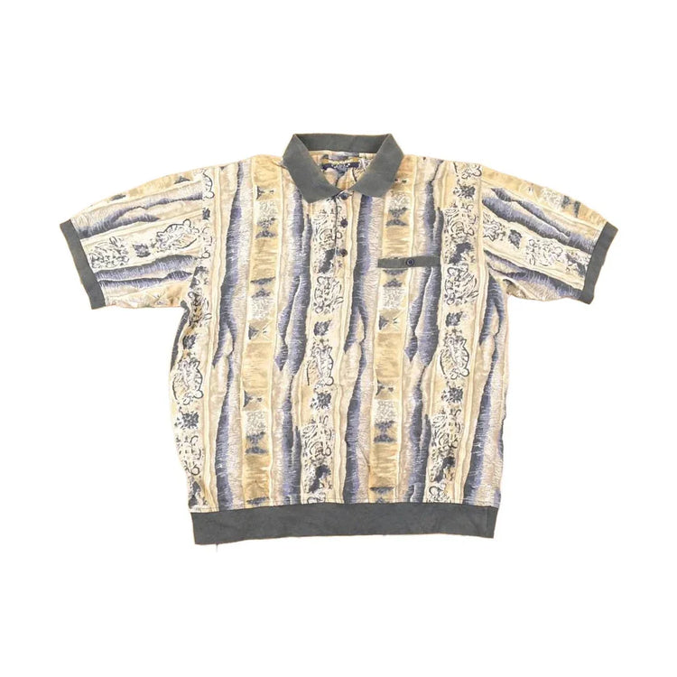 Vintage 1990s Boulevard Club Abstract Button Up Shirt Men's XL / Funky Crazy Pattern / Preppy Style / Boxy Fit from propervintagecanada