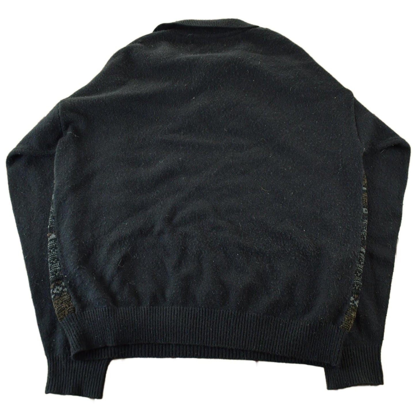 Vintage 1990s Boulevard Club Knit Abstract Pattern Collared Sweater Men's Large from propervintagecanada