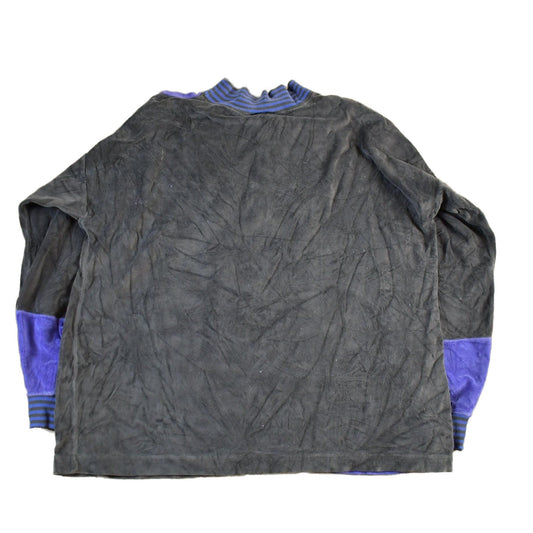 Vintage 1990s Boundary Waters Mockneck Velour Style Sweatshirt Adult Medium Men's Medium from propervintagecanada