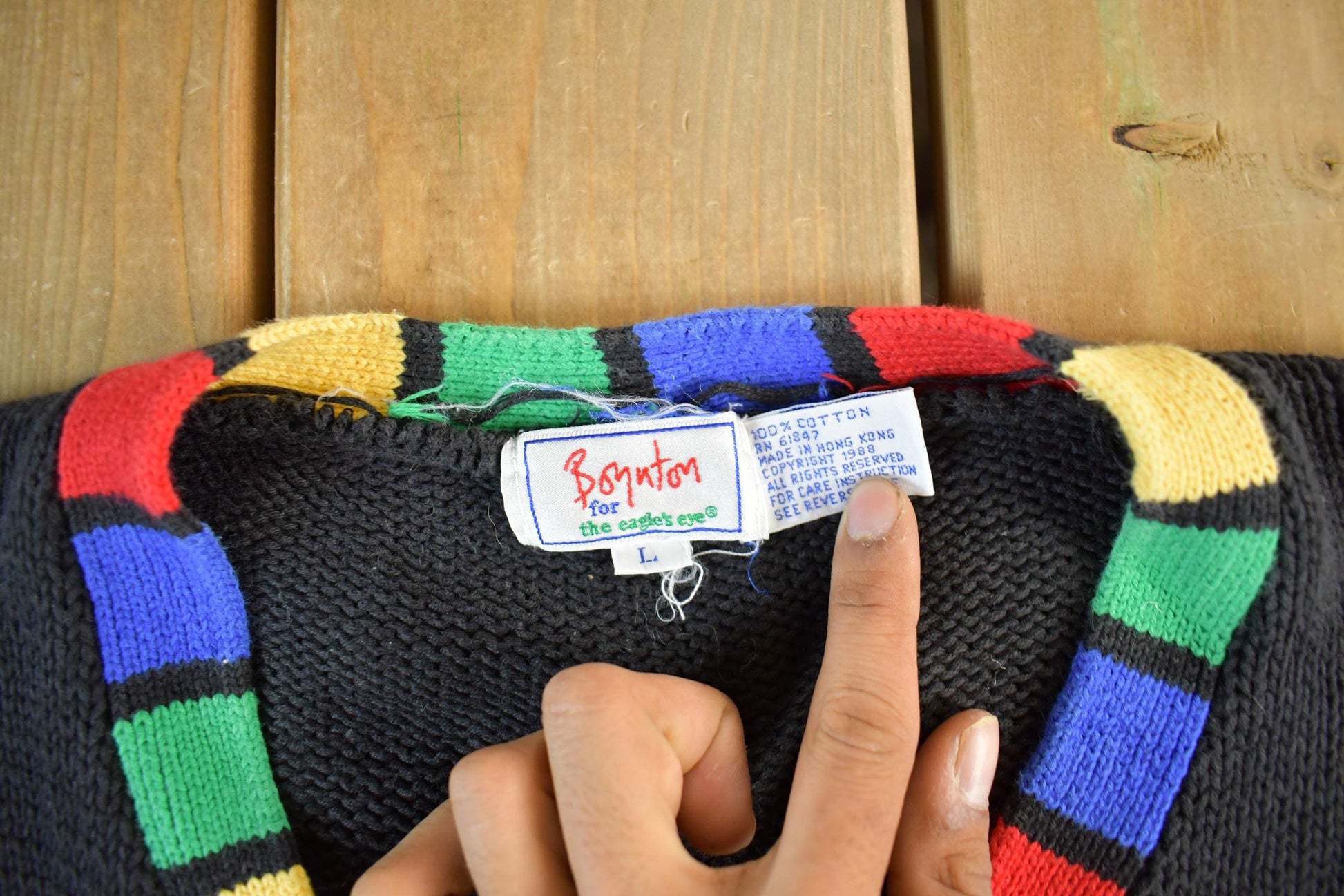 Vintage 1990s Boynton Eagles Eye Dinosaur Theme Knit Cardigan Sweater Womens Large from propervintagecanada