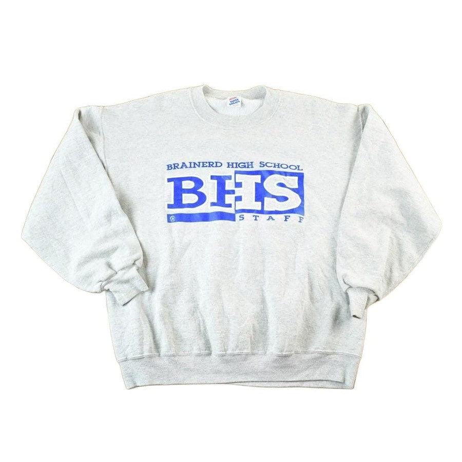 Vintage 1990s Brained High School Staff Crewneck Sweatshirt Mens XL from propervintagecanada
