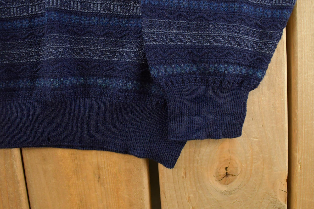 Vintage 1990s Brandini Wool Abstract Knit Crewneck Sweater Mens XL from propervintagecanada