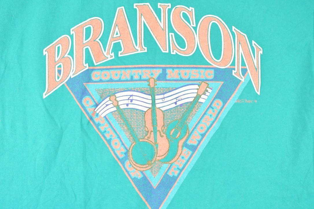 Vintage 1990s Branson Country Music Souvenir Travel T-Shirt Men's XL / Destination Shirt / 90s Single Stitch Graphic Tee / Made in USA from propervintagecanada